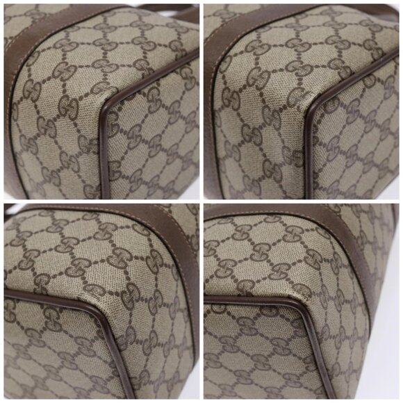 GUCCI GG Supreme Web Sherry Line Hand Bag PVC Beige Gold 40 02 006 Auth 139140 - Picture 14 of 16
